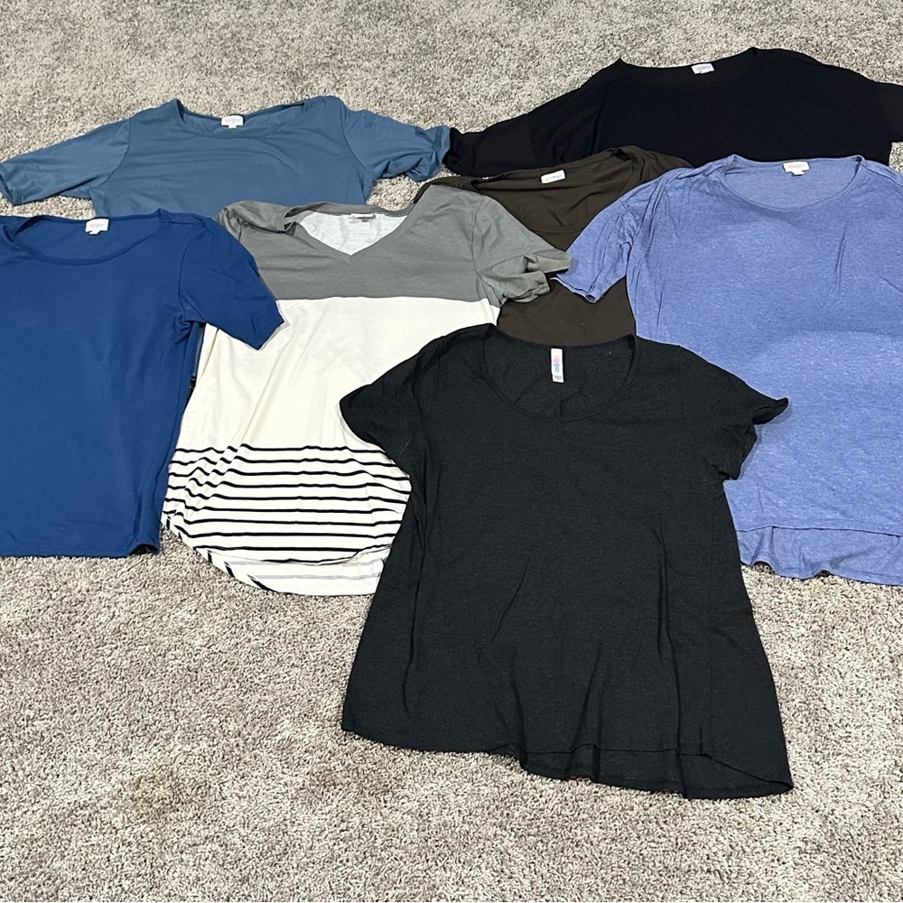 LuLaRoe Assorted Shirt Sleeve Tops Lot of 7